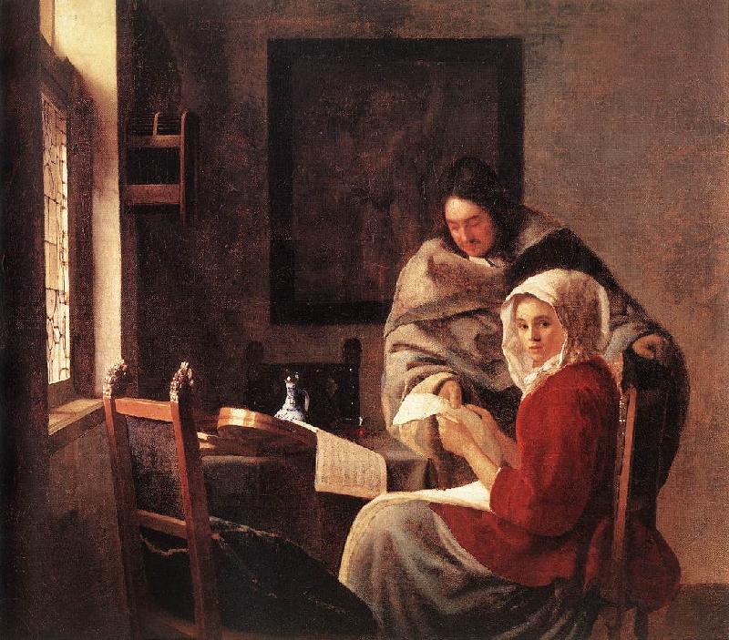 Jan Vermeer Girl Interrupted at Her Music Germany oil painting art